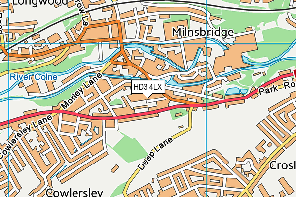 HD3 4LX map - OS VectorMap District (Ordnance Survey)