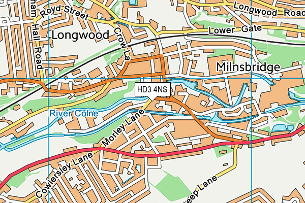 HD3 4NS map - OS VectorMap District (Ordnance Survey)