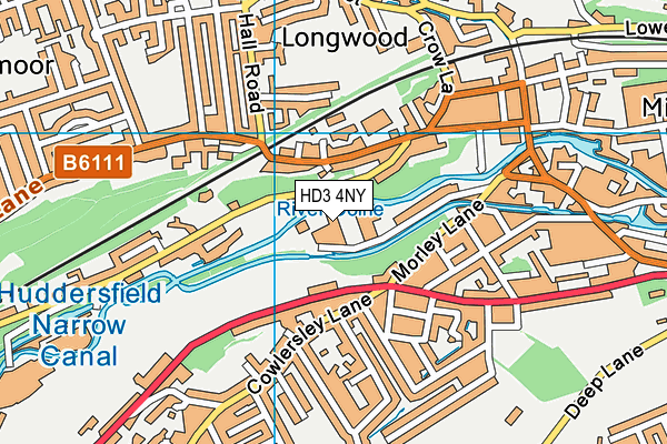 HD3 4NY map - OS VectorMap District (Ordnance Survey)