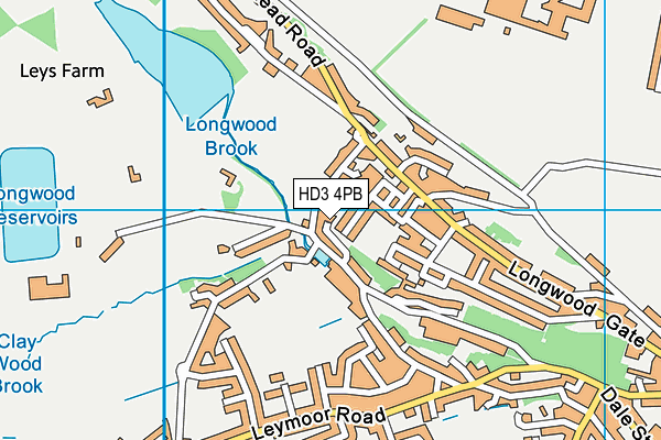 HD3 4PB map - OS VectorMap District (Ordnance Survey)