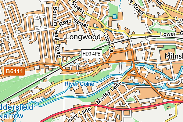 HD3 4PE map - OS VectorMap District (Ordnance Survey)