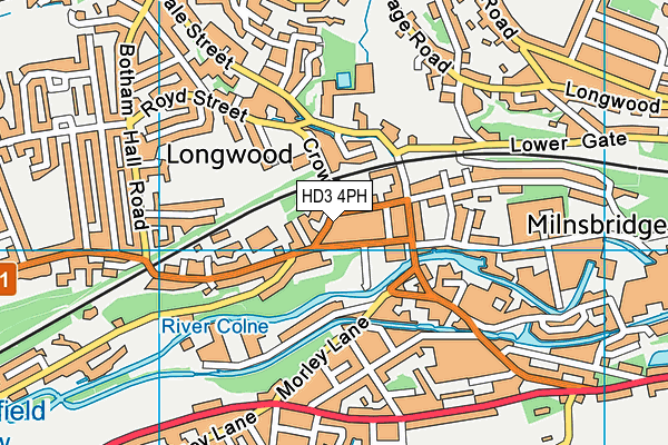 HD3 4PH map - OS VectorMap District (Ordnance Survey)