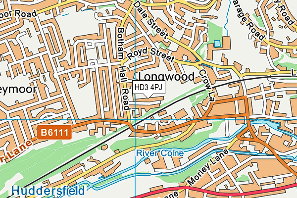 HD3 4PJ map - OS VectorMap District (Ordnance Survey)