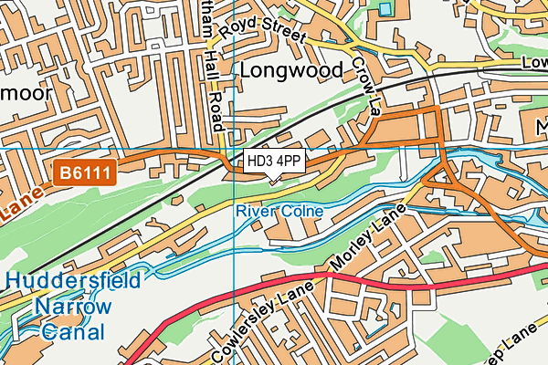 HD3 4PP map - OS VectorMap District (Ordnance Survey)