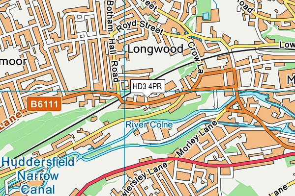 HD3 4PR map - OS VectorMap District (Ordnance Survey)