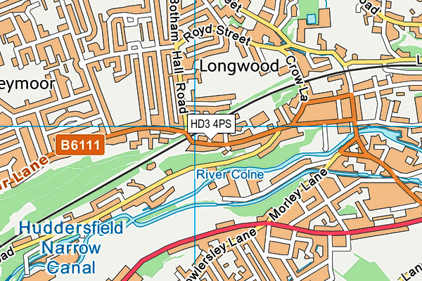 HD3 4PS map - OS VectorMap District (Ordnance Survey)