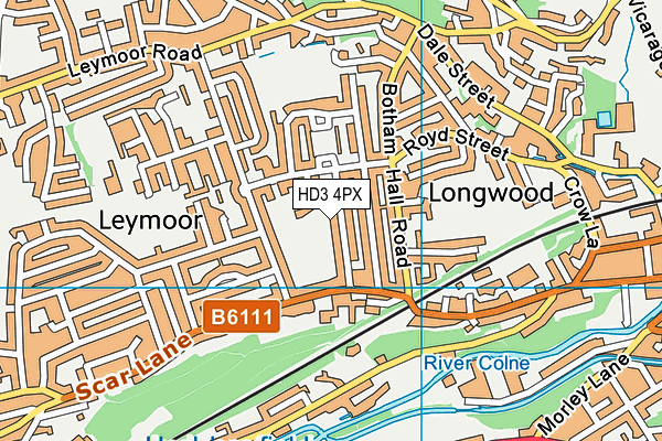 HD3 4PX map - OS VectorMap District (Ordnance Survey)