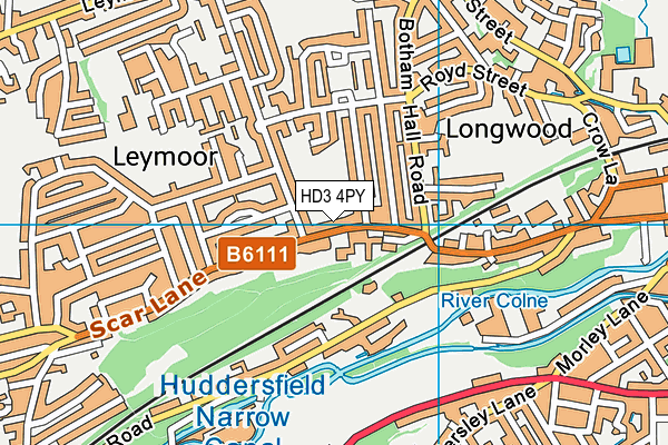 HD3 4PY map - OS VectorMap District (Ordnance Survey)