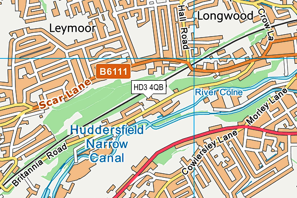 HD3 4QB map - OS VectorMap District (Ordnance Survey)