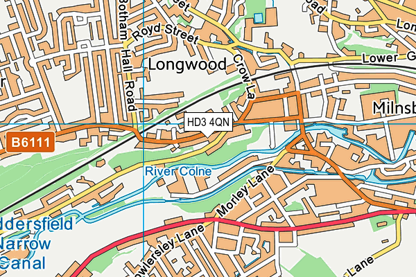 HD3 4QN map - OS VectorMap District (Ordnance Survey)