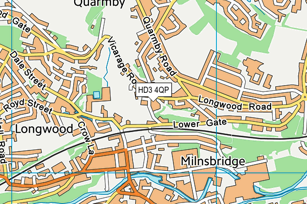 HD3 4QP map - OS VectorMap District (Ordnance Survey)