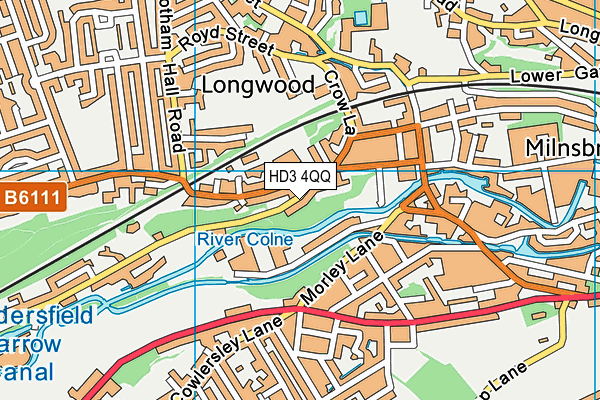 HD3 4QQ map - OS VectorMap District (Ordnance Survey)