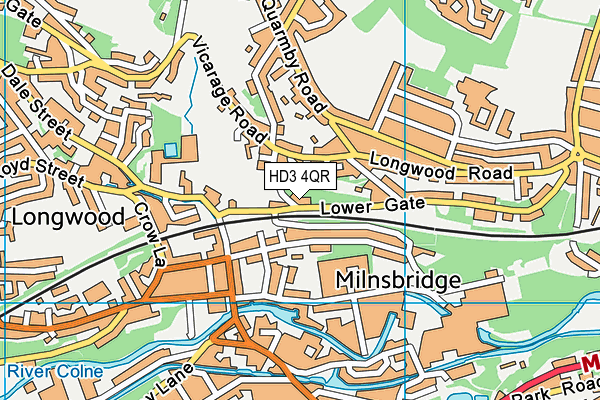 HD3 4QR map - OS VectorMap District (Ordnance Survey)