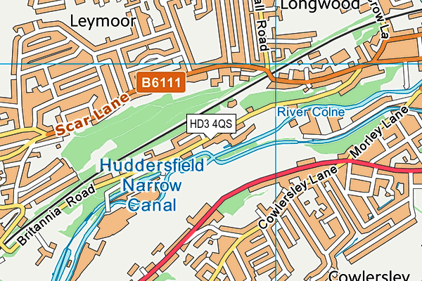 HD3 4QS map - OS VectorMap District (Ordnance Survey)