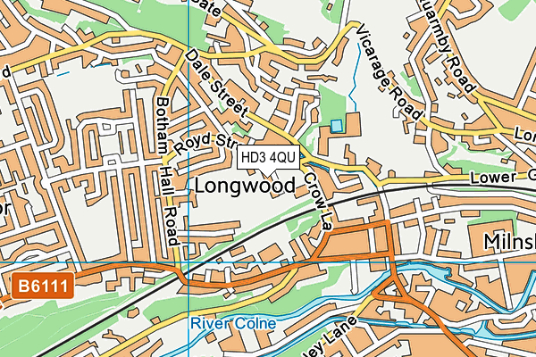 HD3 4QU map - OS VectorMap District (Ordnance Survey)