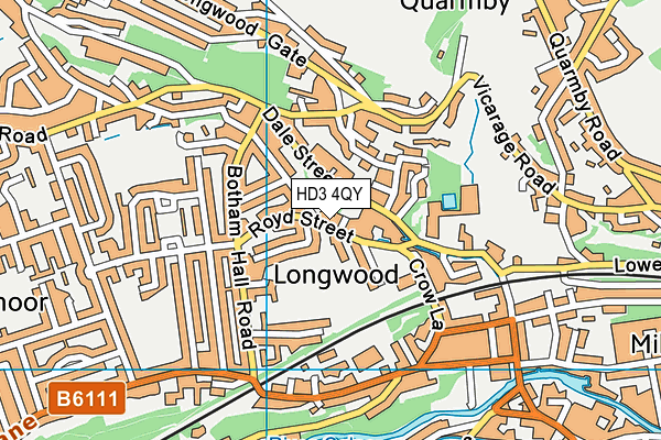HD3 4QY map - OS VectorMap District (Ordnance Survey)