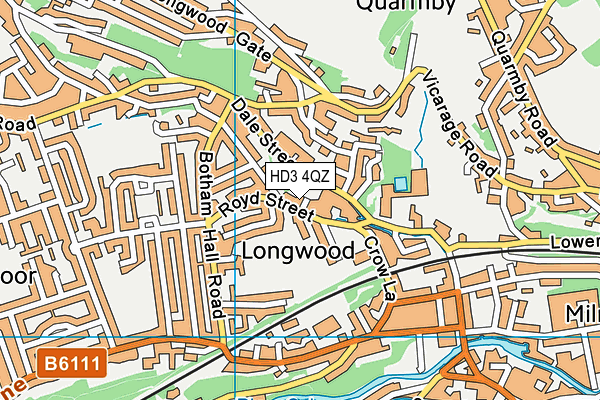 HD3 4QZ map - OS VectorMap District (Ordnance Survey)