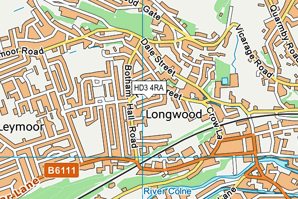 HD3 4RA map - OS VectorMap District (Ordnance Survey)