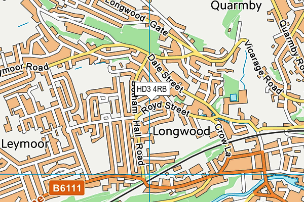 HD3 4RB map - OS VectorMap District (Ordnance Survey)