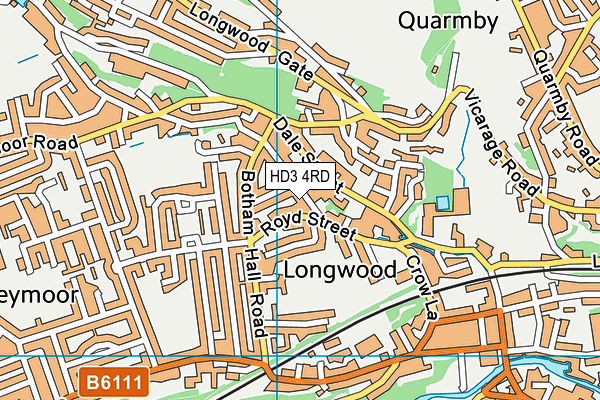 HD3 4RD map - OS VectorMap District (Ordnance Survey)