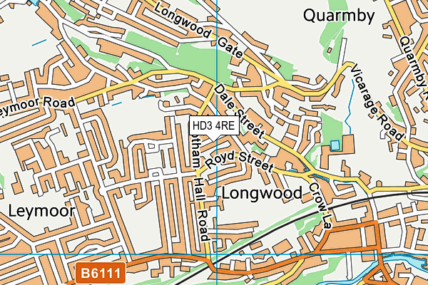 HD3 4RE map - OS VectorMap District (Ordnance Survey)
