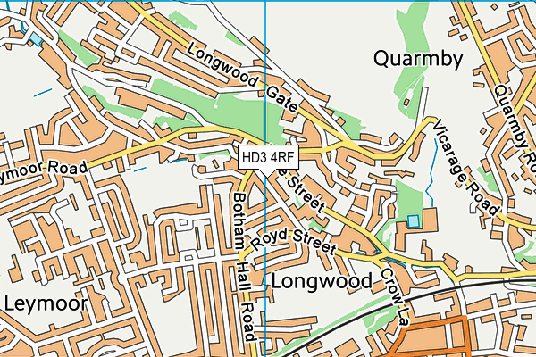 HD3 4RF map - OS VectorMap District (Ordnance Survey)