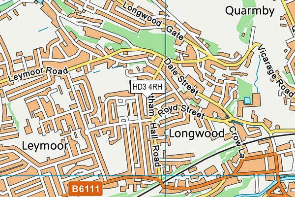 HD3 4RH map - OS VectorMap District (Ordnance Survey)