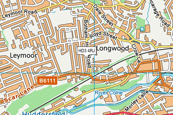 HD3 4RJ map - OS VectorMap District (Ordnance Survey)