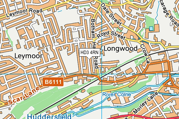 HD3 4RN map - OS VectorMap District (Ordnance Survey)