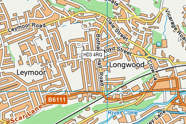 HD3 4RQ map - OS VectorMap District (Ordnance Survey)