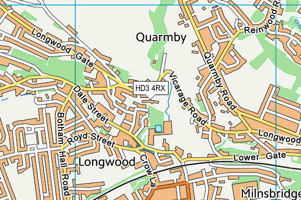 HD3 4RX map - OS VectorMap District (Ordnance Survey)