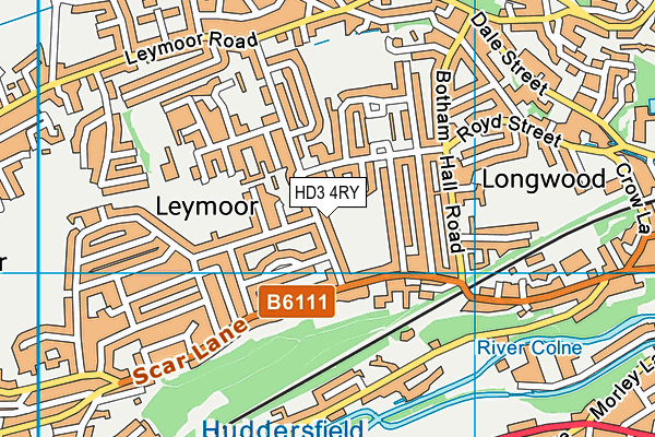 HD3 4RY map - OS VectorMap District (Ordnance Survey)
