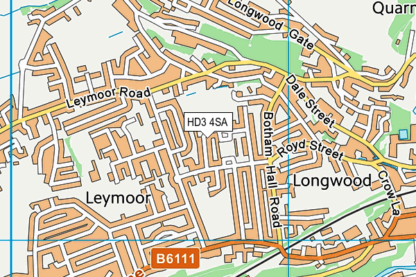 HD3 4SA map - OS VectorMap District (Ordnance Survey)