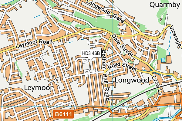 HD3 4SB map - OS VectorMap District (Ordnance Survey)