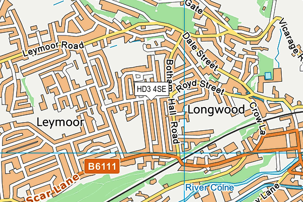 HD3 4SE map - OS VectorMap District (Ordnance Survey)