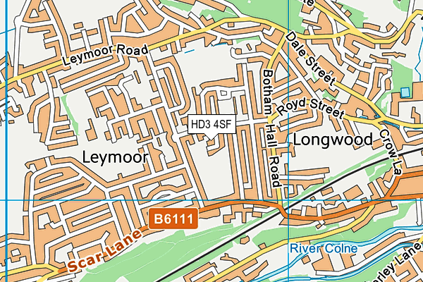 HD3 4SF map - OS VectorMap District (Ordnance Survey)