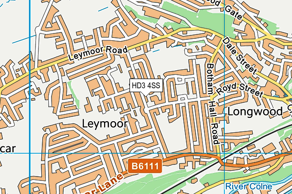 HD3 4SS map - OS VectorMap District (Ordnance Survey)