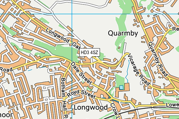 HD3 4SZ map - OS VectorMap District (Ordnance Survey)