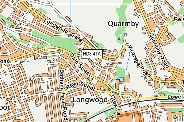 HD3 4TA map - OS VectorMap District (Ordnance Survey)