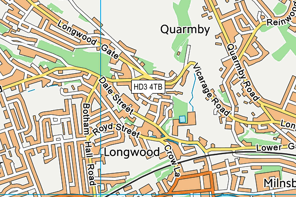 HD3 4TB map - OS VectorMap District (Ordnance Survey)