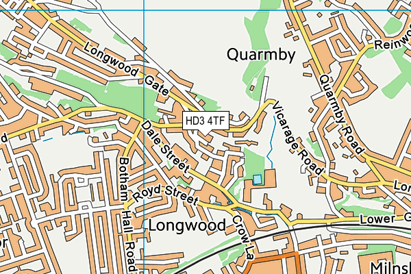 HD3 4TF map - OS VectorMap District (Ordnance Survey)