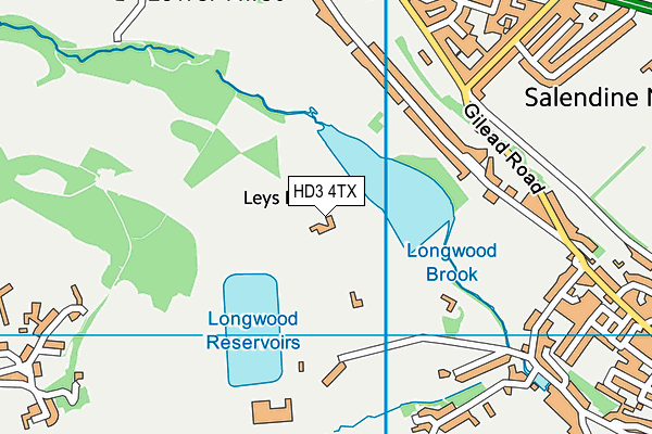 HD3 4TX map - OS VectorMap District (Ordnance Survey)