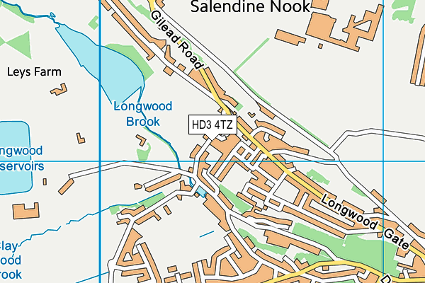 HD3 4TZ map - OS VectorMap District (Ordnance Survey)