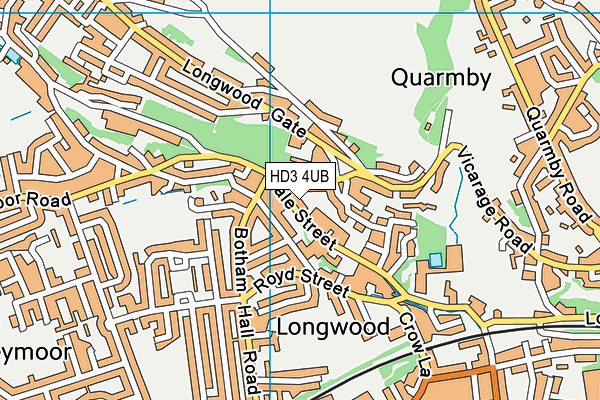 HD3 4UB map - OS VectorMap District (Ordnance Survey)