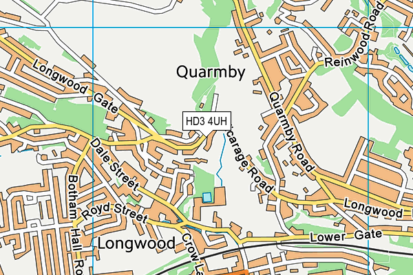 HD3 4UH map - OS VectorMap District (Ordnance Survey)