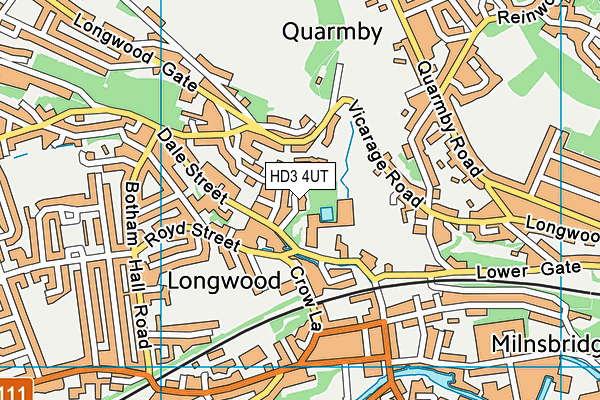 HD3 4UT map - OS VectorMap District (Ordnance Survey)