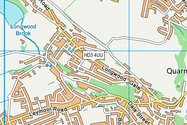 Longwood Mechanics Hall map (HD3 4UU) - OS VectorMap District (Ordnance Survey)