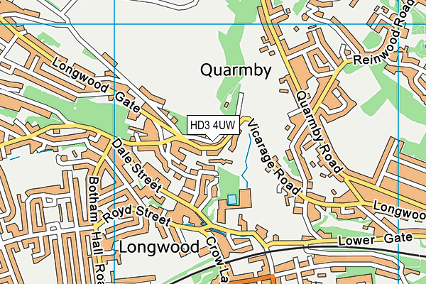 HD3 4UW map - OS VectorMap District (Ordnance Survey)