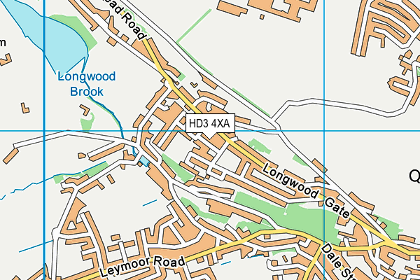 HD3 4XA map - OS VectorMap District (Ordnance Survey)