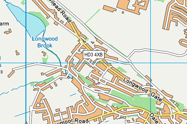 HD3 4XB map - OS VectorMap District (Ordnance Survey)